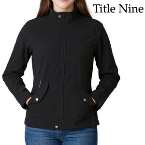 Title Nine Thermaplush Softshell Jacket Womens Small Black Fleece Hiking Outdoor